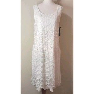 Skye's the limit - Ivory Sleeveless Stretch Floral Lace Dress Size S NWT